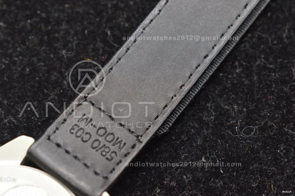 Moon Strap to The Moonwatch x Swatch Bioceramic Mission Quartz Omega on Nylon 1221